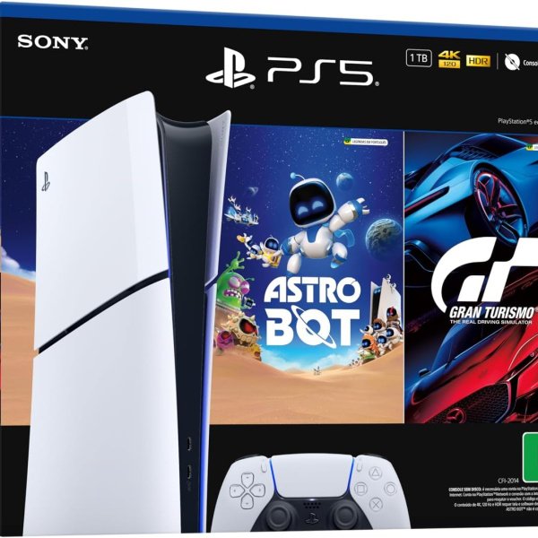 PS5 Slim Digital - Pacote ASTRO BOT e Gran Turismo 7 ou 3K no PIX